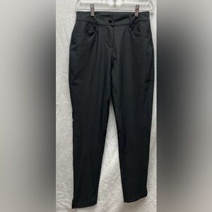 Slazenger Golf Pants Womens 0 Zero Black Performance Tech Mid Rise Stretch Chino